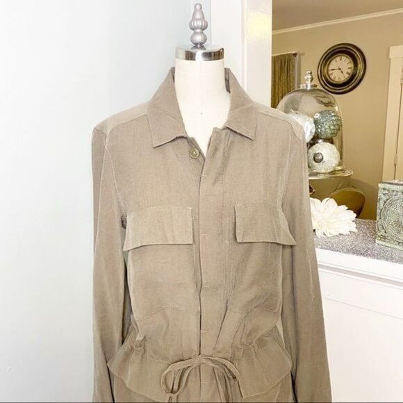 Max Studios Olive Green Soft Twill Utility Jacket Shacket - Picture 4 of 10